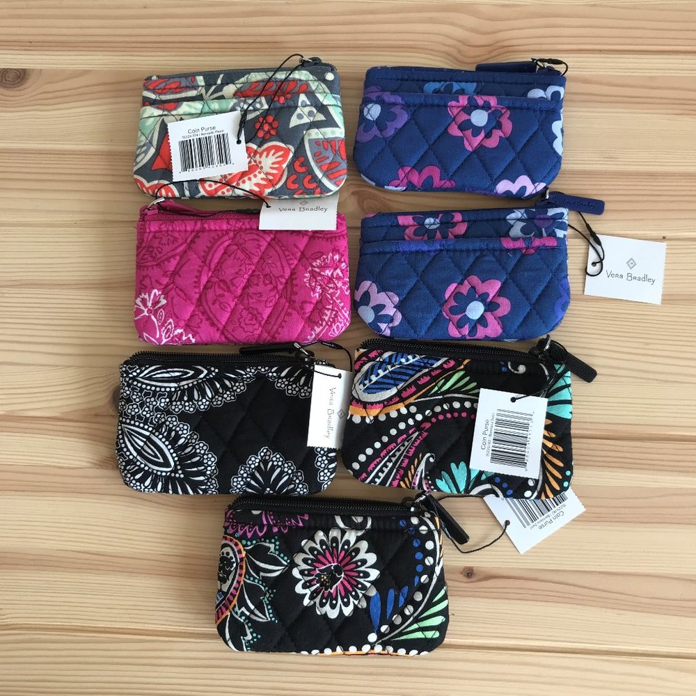 Set of 7 Vera Bradley Coin Pouch - NWT